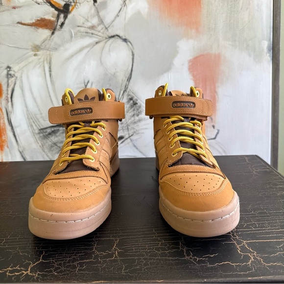 Adidas Originals Forum Mid sneakers in light brown size 11.5 - Picture 2 of 13